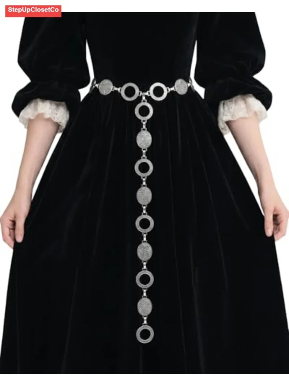 Medieval Renaissance Waist Belt for Women - Vintage Metal Link Chain Belt